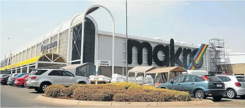  ?? Picture: Antonio Muchave ?? Massmart, which owns brands such as Makro and DionWired, expects to increase space by about 200 000m² between January 2018 and December 2020.