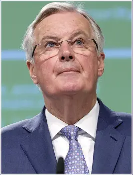  ?? Picture: GETTY ?? TRADE: Power has tilted away from the EU’s Michel Barnier