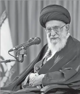  ?? Off ice of the Iranian Supreme Leader ?? SUPREME LEADER Ayatollah Ali Khamenei says he would refuse scrutiny of Iran’s nuclear sites. It could be a negotiatin­g tactic, or caving to pressure at home.