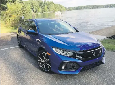  ??  ?? With a base price of $28,590, the 2017 Honda Civic Si is good value for a sports car.