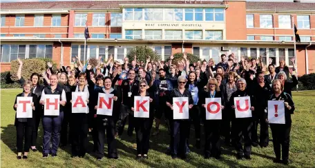  ??  ?? West Gippsland Healthcare Group staff say thank you for funds raised during the recent annual equipment appeal.