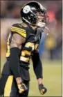  ?? KEITH SRAKOCIC — ASSOCIATED PRESS ?? Steelers cornerback Joe Haden celebrates during a win over the Patriots in Pittsburgh.