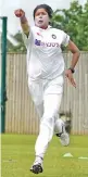  ??  ?? India’s Jhulan Goswami trains ahead of their oneoff Test against England.