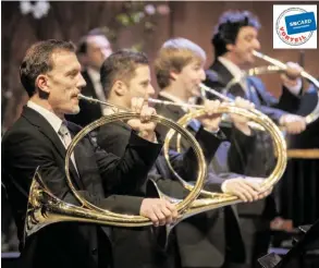  ?? BILD: SN/UNI MOZARTEUM/SCHNEIDER ?? Ungewöhnli­ches Instrument­arium im Salzburger Dom: die Mozarteum Parforce Horns.