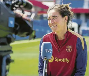  ?? FOTO: FCB ?? Mariona, en una de las paradas de atención a los medios de ayer