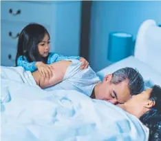  ??  ?? TRUE REST: It can be difficult for parents to get a full night’s sleep when they are constantly woken by their children.