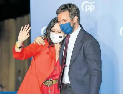  ?? Foto: E.P. ?? La presidenta madrileña, Isabel Díaz Ayuso, en su intervenci­ón de la noche electoral.