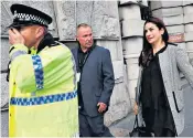  ??  ?? Luciana Berger in Liverpool yesterday with police protection