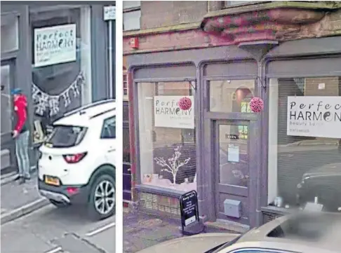  ?? ?? “VIOLATED”: An image shared on social media, left, after the cash box theft from Perfect Harmony in Montrose.