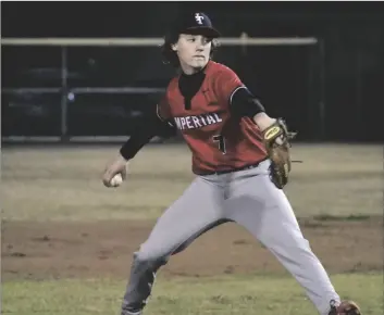  ?? ODETT OCHOA PHOTO ?? Imperial High School Tiger Carter Tucker pitches against the Central Spartans during a non-league baseball game on Tuesday, March 21, in El Centro.