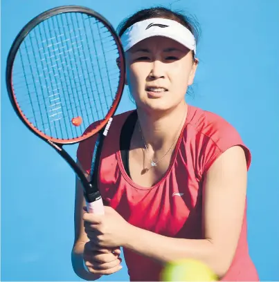  ?? GETTY-AFP FILE ?? Concern over Chinese player Peng Shuai’s safety led the WTA to halt next year’s scheduled events in China.