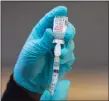  ?? Brian Cassella / TNS ?? A syringe of the Moderna COVID-19 vaccine is prepared.