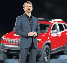  ?? /Reuters /Jonathan Ernst ?? In driving seat: Jeep chief Mike Manley introduces the 2019 Jeep Cherokee at the North American Internatio­nal Auto Show in Detroit in January. He is now CEO of the group.