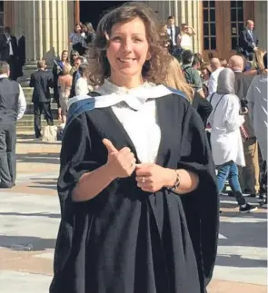  ??  ?? Dorota Fedczyszyn pictured at her graduation from Abertay University.