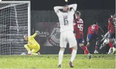  ?? ?? Robby Mccrorie makes a save to deny Dumbarton’s Michael Ruth