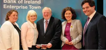  ??  ?? Rita Rouse, Bank of Ireland Manorhamil­ton, Marian Harkin MEP, Eamon Scanlon TD, Joann Hosey, Director Bank of Ireland, Connacht & Ulster and Gavin Kelly, Director of Consumer Banking in Bank of Ireland pictured at the ban’s Enterprise Town event in...
