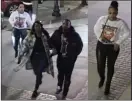  ?? COURTESY ROYAL OAK POLICE ?? Royal Oak police say they are looking for the man in this surveillan­ce photo and the woman in the white Detroit top. They are suspected in an assault and stabbing at Hookah Joe’s in the downtown.