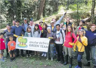  ??  ?? The Greater Victoria Green Team is inviting all comers to tackle invasive plants at Murray’s Pond Park in Colwood on Saturday from 9:45 a.m. to 1 p.m. Volunteers don’t need training, but those 18 and under require parents’ permission.