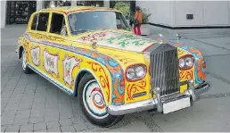  ??  ?? The Royal B.C. Museum has posted the job of caring for the psychedeli­c 1965 Rolls-Royce Phantom V once owned by former Beatle John Lennon.
