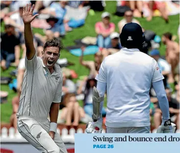  ?? AP ?? Tim Southee’s 5-67 means he’s now snared four home-test fivefors in the past two years.