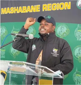  ?? Picture: Alex Japho Matlala ?? STILL IN CHARGE. Pule Shayi is re-elected chair of the ANC’s Norman Mashabane region in the Mopani district.