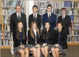  ??  ?? Delaware County Christian School 2017 Hi-Q team. Pictured in front are: Abigail Chung, Danielle Strafford, Hannah Master and Rachel Yeung. In back: Faculty Advisor Thom Houghton, Caleb Chung, Aj Gerow and Danny Woodruff.