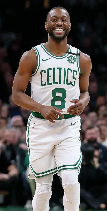  ?? STuART cAHiLL / HeRALd sTAff fiLe ?? ON THE MEND: Celtics guard Kemba Walker said he won’t rush back from a sore left knee and will take his time and ‘just get healthy.’