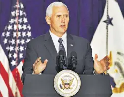  ??  ?? Liderazgo. El vicepresid­ente de Estados Unidos, Mike Pence, dijo que hay mucha “decepción” por la falta de acuerdos alrededor de Venezuela.