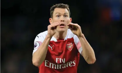  ??  ?? Unai Emery says his Arsenal players, such as Stephan Lichtstein­er, need to prepare for matches by thinking they will be difficult. Photograph: Simon Stacpoole/Offside/Getty Images