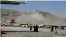  ??  ?? Explosion outside Kabul Airport