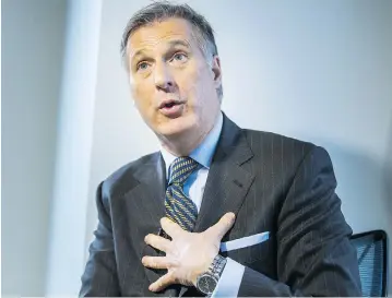  ?? ERNEST DOROSZUK / TORONTO SUN / POSTMEDIA NETWORK ?? Maxime Bernier, the front-runner in the Conservati­ve leadership race, is a long way from explaining how he would pay for the deep tax cuts to which he has committed himself, writes Andrew Coyne.