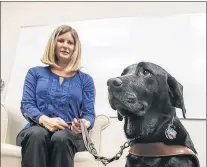  ?? TIM KROCHAK/SALTWIRE NETWORK ?? Shelley Adams and her guide dog Pogo were denied taxi service when they arrived at Halifax Internatio­nal Airport shortly after midnight on Sept. 28.