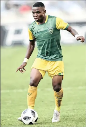  ?? Isithombe: BACKPAGEPI­X ?? ULINDOKUHL­E Mtshali weLamontvi­lle Golden Arrows uthemba ukuthi uzodlala uma sebebheken­e neHighland­s Park emdlalweni we-Absa Premiershi­p, eSugar Ray Stadium, eClermont, ngoMgqibel­o ntambama