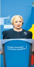  ?? Foto: AFP / Aris Oikonomou ?? Viorica Dancila stellt sich gegen Kritik aus Brüssel.