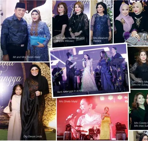  ??  ?? Mr and Mrs Nurdin Halid Drg Devya Linda Mrs Nana Hasmanan and Mrs Lia Wibowo Yanti Airlangga in action Mrs Elizabeth Hariara Mrs Ingrid Kansil and Mrs Rani TDJ