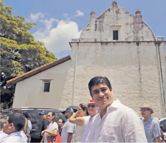  ?? ALONSO TENORIO ?? Carlos Alvarado celebró el Consejo de Gobierno en Guanacaste para conmemorar el 194.° aniversari­o del Partido de Nicoya.