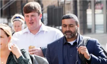  ?? ?? Paul Hefford and Sukhdev Jeer arrive for their misconduct hearing in west London on Friday. Photograph: Joshua Bratt/PA