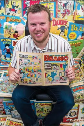  ??  ?? COMIC TOUCH: Phil Shrimpton has every Beano from 1938 to 1988