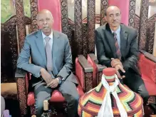  ?? ?? OUTGOING chief statistici­an of Ethiopia Biratu Yigezu, left, and the new chief statistici­an, Dr Beker Shale, at a gala dinner held for delegates at the Statistics Commission of Africa last week. | SUPPLIED