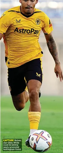  ?? ?? CAPTURE Wolves star Gibbs-white could be joining newly-promoted Nottingham Forest