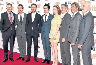  ??  ?? ▼
The crew and cast of new musical La La Land, including its two leading lights Emma Stone and Ryan Gosling.