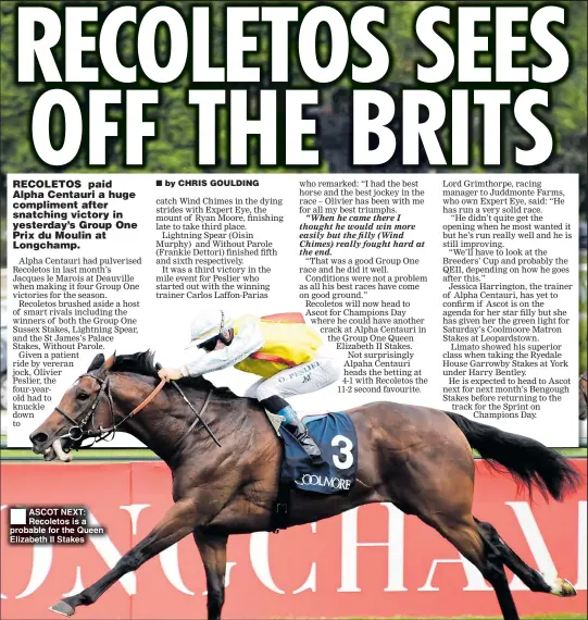  ??  ?? ASCOT NEXT: Recoletos is a probable for the Queen Elizabeth II Stakes