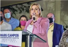  ??  ?? campos explicó que “Chihuahua necesita una gobernador­a fuerte, una gobernador­a con experienci­a, que ya ha demostrado que es capaz de dar resultados”, como ella lo hizo al frente del municipio de Chihuahua