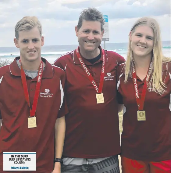  ?? Picture: SUPPLIED ?? Andrew Moore with children Jack and Georgia is hoping the family can step up at the lifesaving national titles.