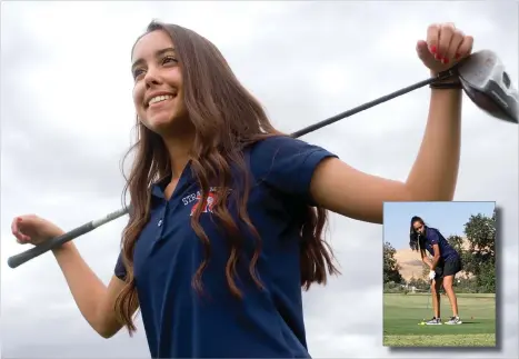  ?? RECORDER PHOTO BY CHIEKO HARA ?? Strathmore High School's standout freshman Anushka Larson is the 2017 All-orange Belt Girls Golfer of the Year.