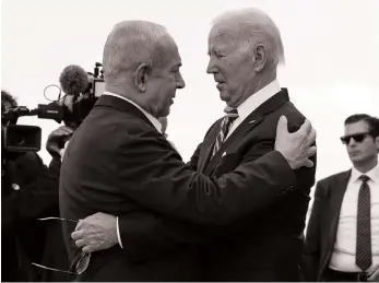  ?? Reuters ?? Joe Biden has expressed frustratio­n with Benjamin Netanyahu’s rejection of his warnings