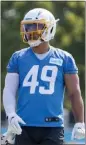  ?? PAUL BERSEBACH — STAFF ?? Linebacker Drue Tranquill was the Chargers' leading tackler and defensive signal-caller last season.