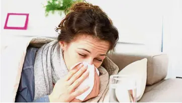  ??  ?? Targeting individual symptoms can help bring relief while you wait for the common cold to run its course, according to German experts. — dpa
