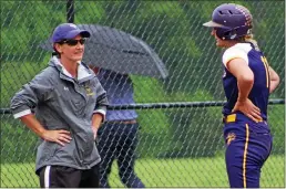  ?? FILE PHOTO COURTESYWC­U ?? Diane Lokey, left, hopes to lead the West Chester University softball team back onto the field sometime in the spring.