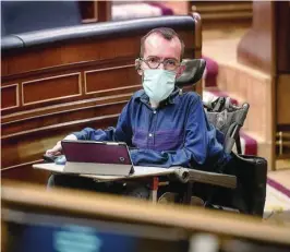  ?? EFE ?? El portavoz de Unidas Podemos en el Congreso de los Diputados, Pablo Echenique